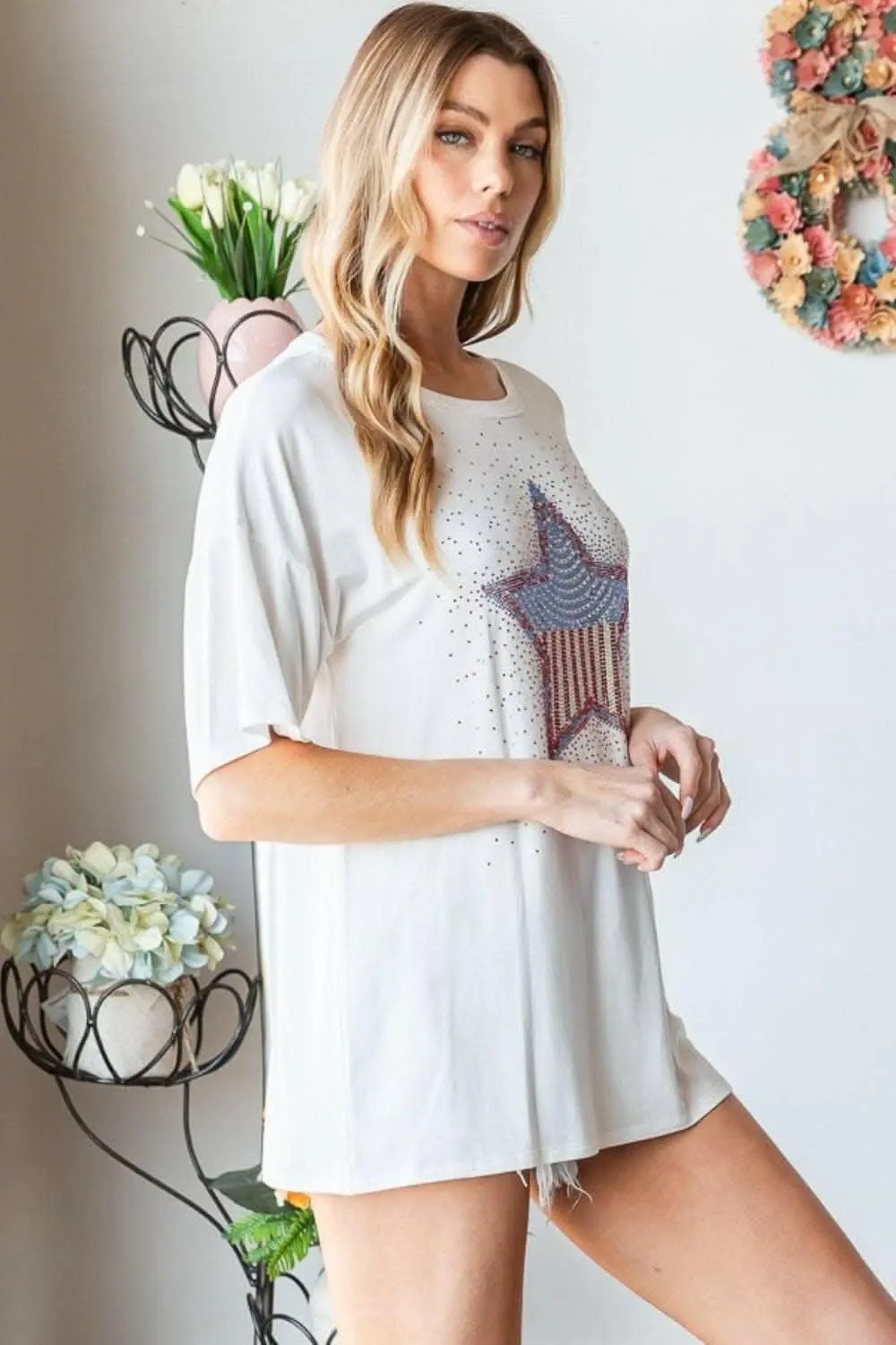 Starlight Chic Patch Short Sleeve Tee - Love Salve